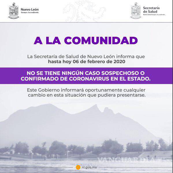 $!Descartan casos de coronavirus en Nuevo León