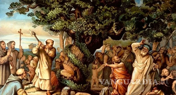 $!El santo habría talado el árbol sagrado y en su lugar colocó un abeto que simbolizaba a Cristo.