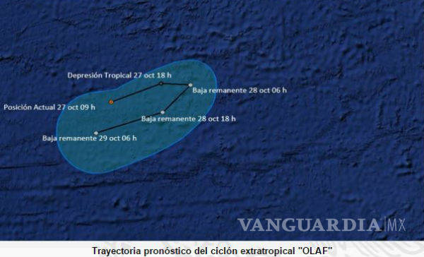 $!Se forma ciclón extratropical Olaf en el Oceáno Pacífico
