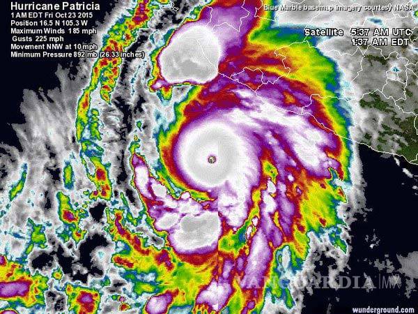 $!Patricia tocará tierra como huracán categoría 5 esta tarde