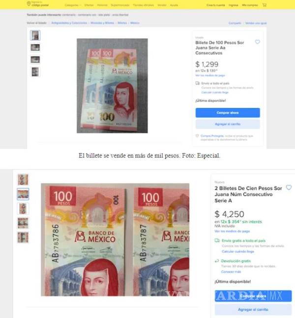 $!¡No lo cambies! Nuevo billete de 100 pesos se vende en más de 5 mil pesos
