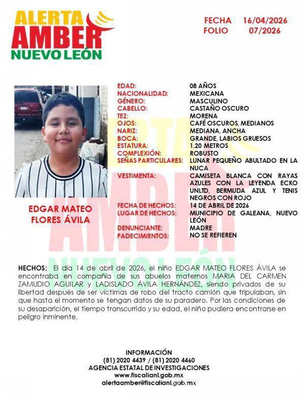 $!Niño desaparece tras robo de tractocamión en el que iba con sus abuelos, en NL