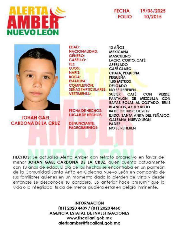 $!‘No hemos dejado de buscarlo’, dice padre de Johan Gael, niño saltillense desaparecido hace 10 años