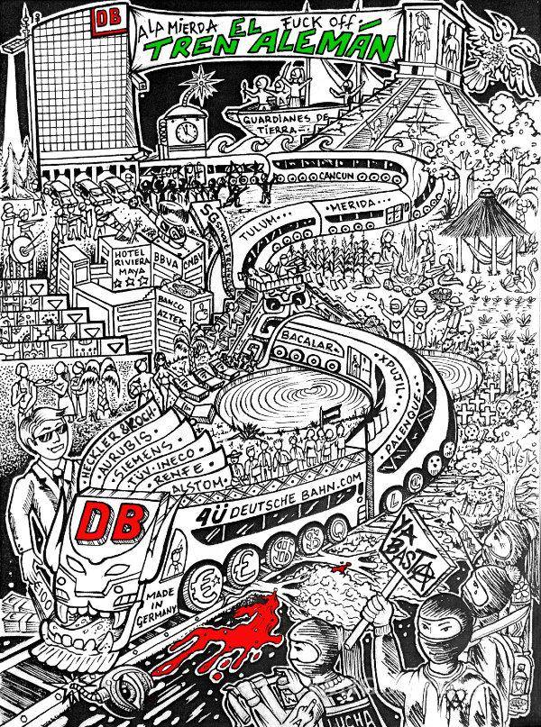 $!Activistas señalan a la empresa alemana por involucrarse en un proyecto que, apenas el día de ayer, fue calificado como ecocidio.