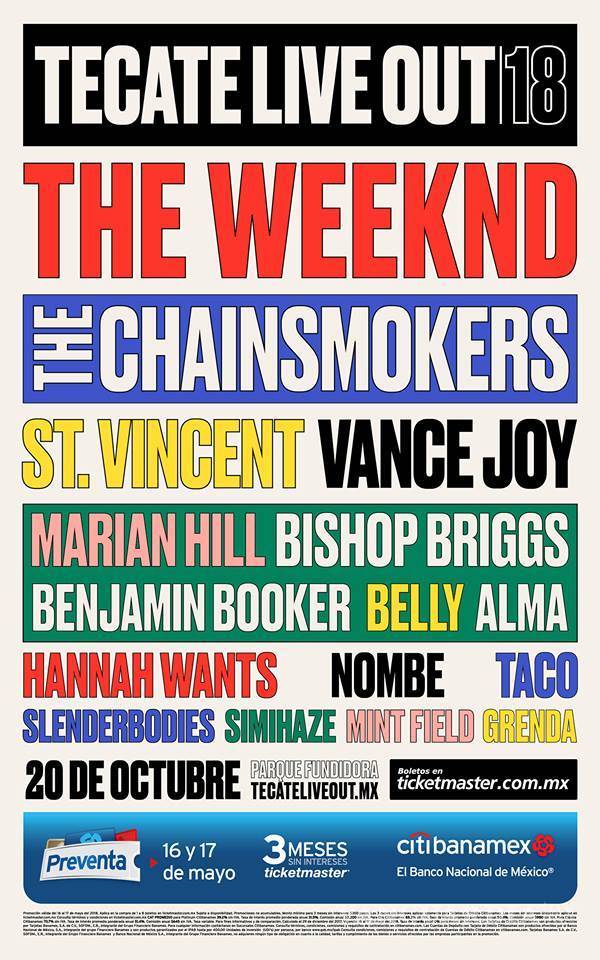 $!¡Revelan el lineup para el Tecate Live Out 2018!