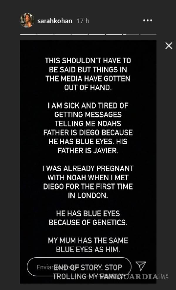 $!'¡Su padre es Javier!'; Sarah Kohan estalla por supuesta infidelidad con Diego Dreyfus