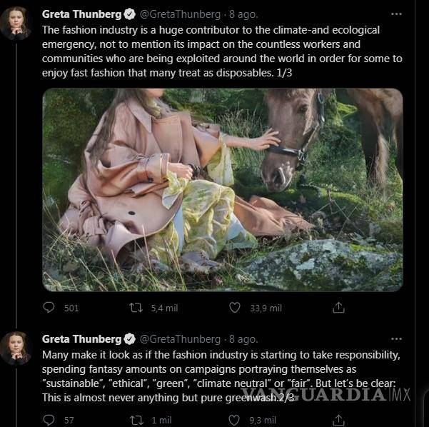 Desde la portada de Vogue, Greta Thunberg critica la industria de la moda