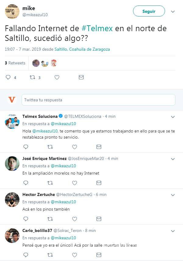 $!En Saltillo, reportan fallas en servicio de Internet de Telmex; podrían solucionarse mañana