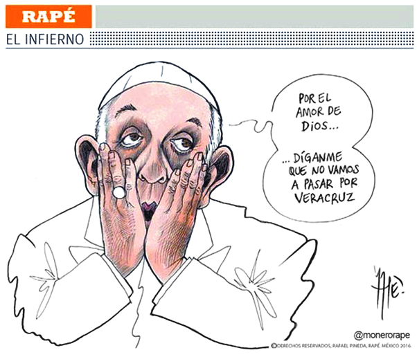 $!Caricaturistas mexicanos reciben al Santo Padre con sus cartones