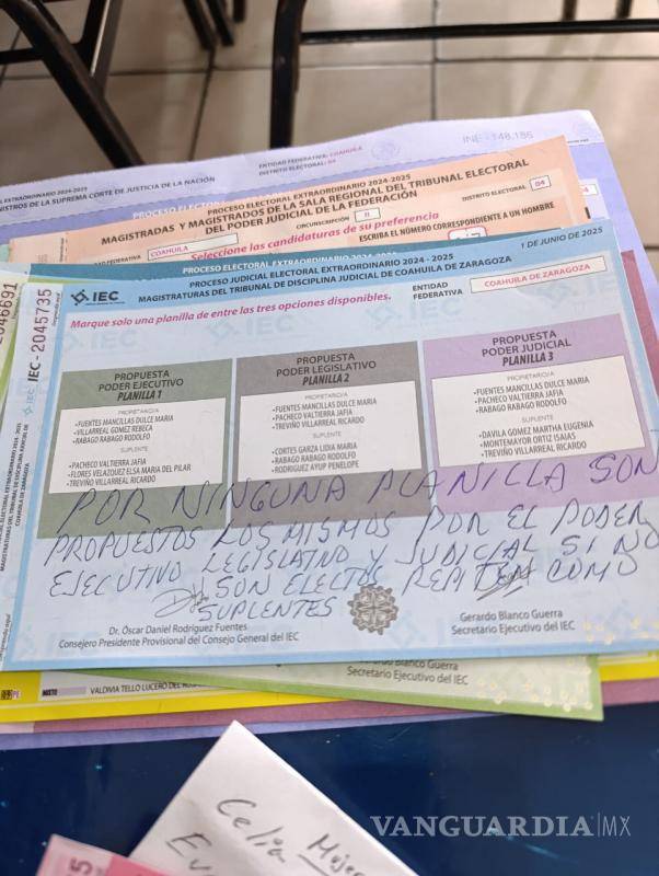 $!Ricardo, ciudadano de la colonia Ampliación Morelos, anuló su voto como protesta al considerar que las elecciones del Poder Judicial fueron una simulación, con planillas repetidas que —según dijo— favorecen al PRI.