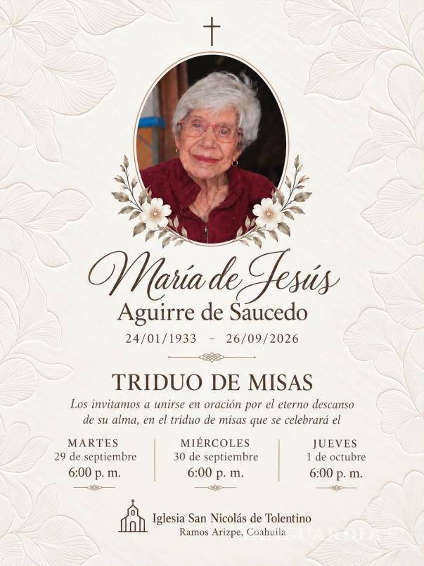 $!Despiden en Ramos Arizpe a doña María de Jesús Aguirre, dueña de Panadería El Roble