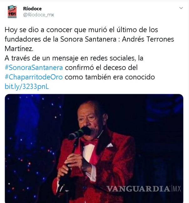$!Muere Andrés Terrones, adiós al último de los fundadores de La Sonora Santanera