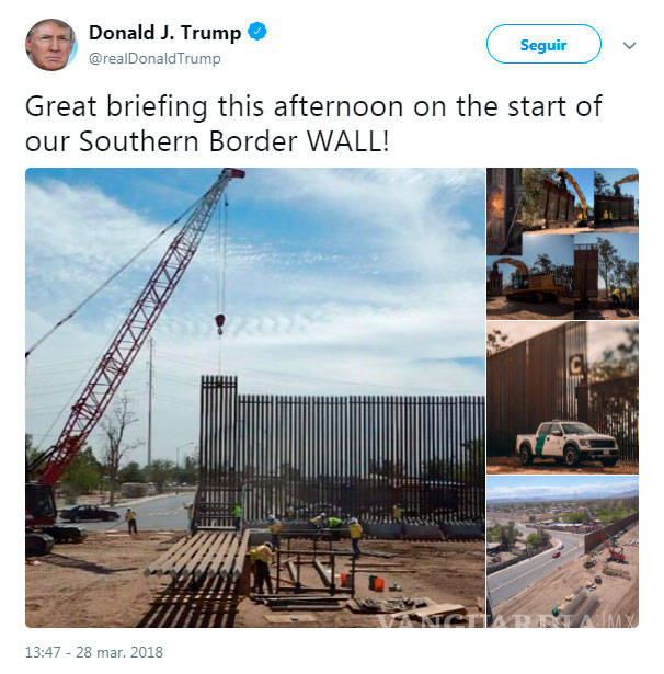 $!Según Trump ya arrancó la construcción del muro, pero no es así
