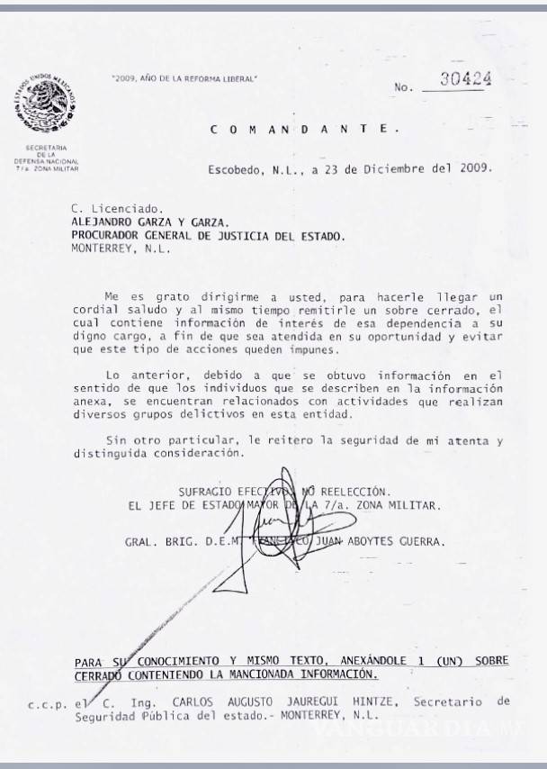 $!Narco nómina incluye a Adrián de la Garza y colaboradores suyos en 2009