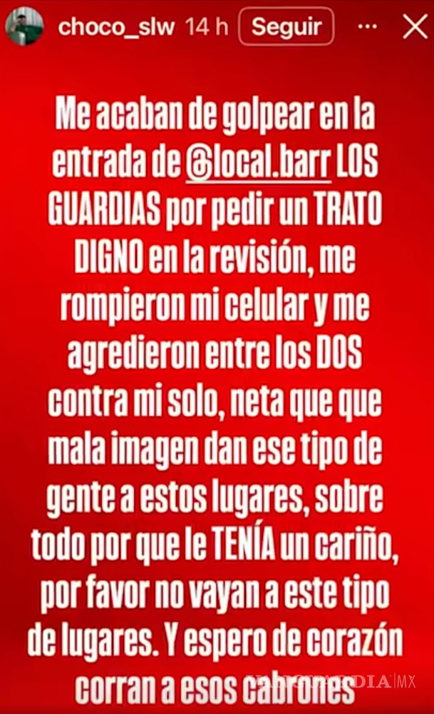 $!El DJ afirmó que durante el altercado su teléfono celular resultó destruido y además perdió algunas pertenencias mientras era golpeado por los guardias.