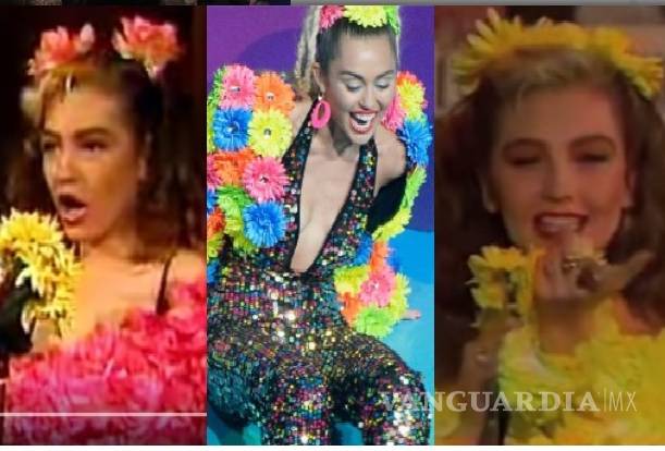 $!'Lady Gaga, Katy Perry y Miley Cyrus copian mis looks de Siempre en Domingo': Thalía