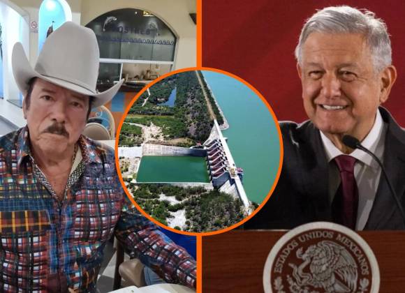 Recibe Lalo Mora a AMLO durante su visita a Monterrey para supervisar acueducto ‘El Cuchillo II