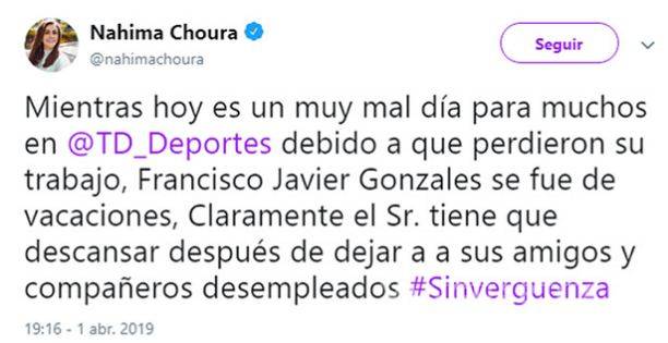 $!¡Hay tiro entre Nahima Choura y Director de Televisa Deportes!
