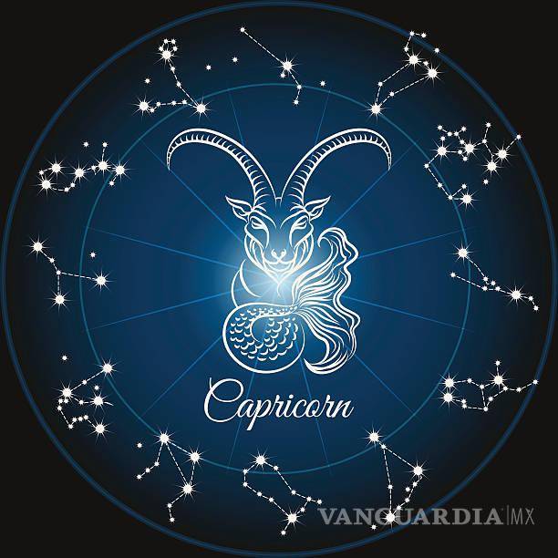 $!Zodiac sign capricorn and circle constellations. Vector illustration