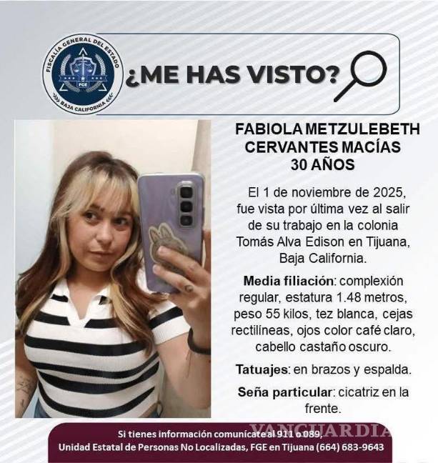 $!Localizan sin vida a Fabiola Metzulebeth Cervantes en un predio de Tijuana tras casi un mes de búsqueda
