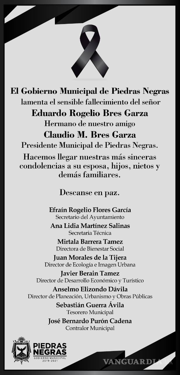 $!Hermano del alcalde de Piedras Negras fallece víctima de COVID-19