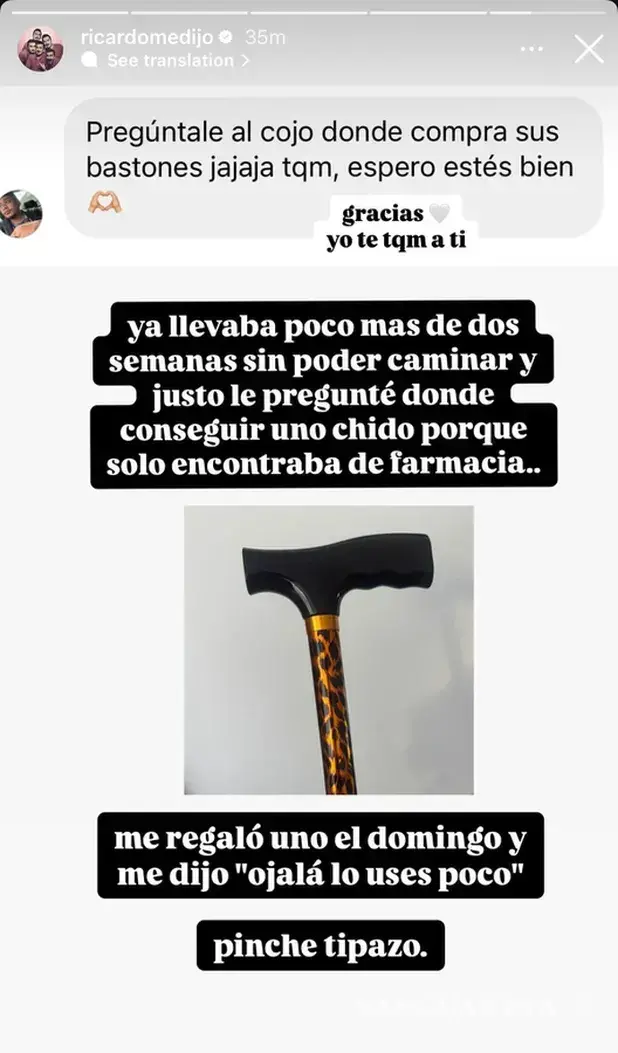 $!Operan a Ricardo Pérez, novio de Susana Zabaleta y miembro de ‘La Cotorrisa’: ‘No podía caminar’