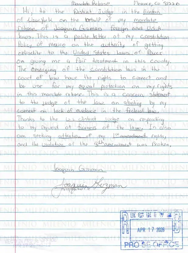 $!El capo mexicano hace referencia a principios constitucionales tanto de México como de Estados Unidos.