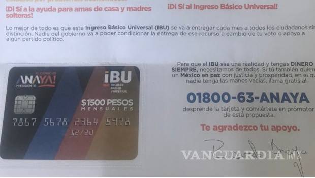 $!Niega comisión del INE suspender entrega de tarjetas IBU de Anaya