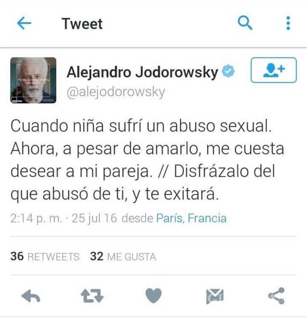 $!Jodorowsky causa polémica sobre abuso sexual