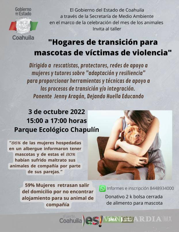 $!La charla se llevará a cabo el próximo 3 de octubre de 3:00 a 5:00 pm en el Parque Ecológico el Chapulín.