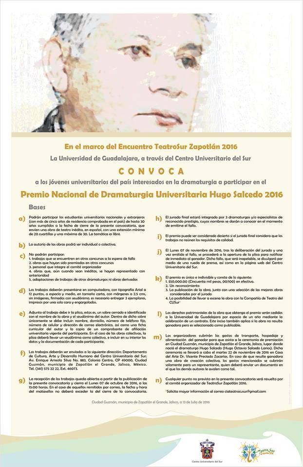 $!Convocan al premio de dramaturgia ‘Hugo Salcedo’