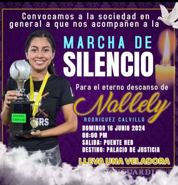 $!Flyer difundido en redes sociales invitando a la comunidad a participar en la marcha en silencio por Nallely este domingo a las 20:00 horas.