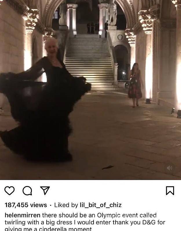 $!La actriz agradeció a los diseñadores D&amp;G que con uno de sus vestidos pudo vivir un momento de Cenicienta.