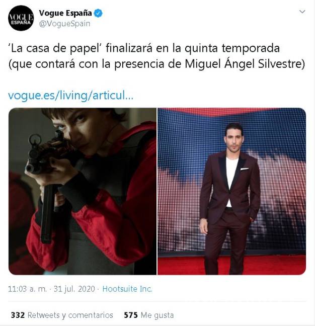 $!Miguel Ángel Silvestre encabezará la quinta y última temporada de 'La casa de papel'