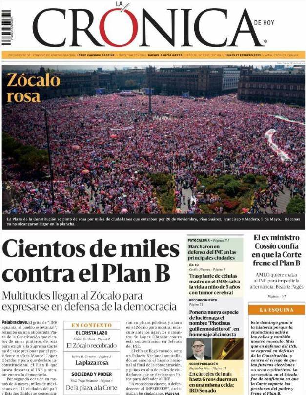 $!Así reaccionaron medios nacionales a la protesta en defensa del INE