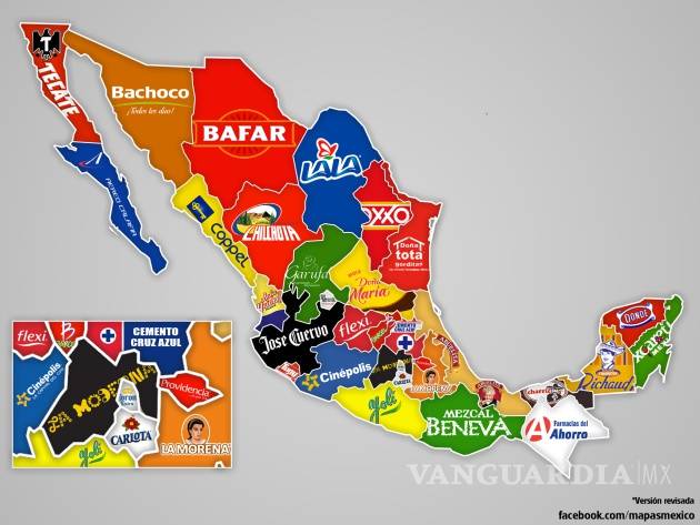 Este mapa te muestra el origen de las 32 marcas más populares de México
