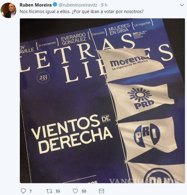 $!PRI se volvió igual a los demás: Rubén Moreira