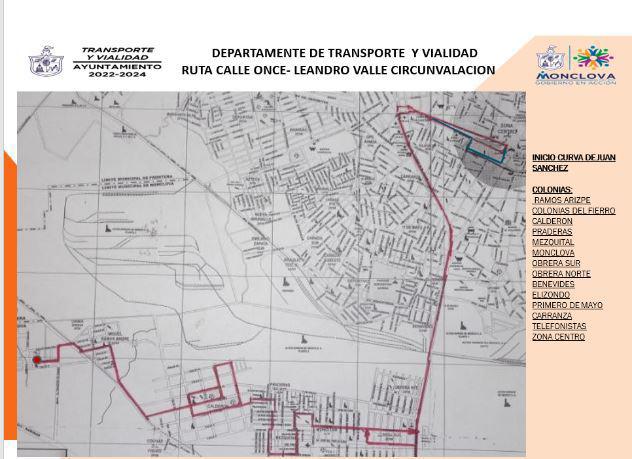 $!Monclova sí tiene las rutas del transporte público mediante planos con los trazos y descripciones de las mismas.