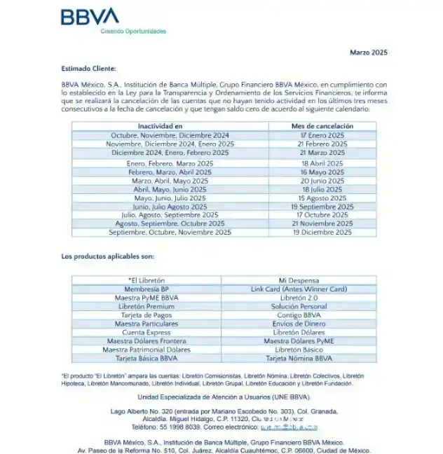 $!¡Alerta! Este día de agosto 2025 se eliminarán miles de cuentas BBVA... checa si estás en la lista