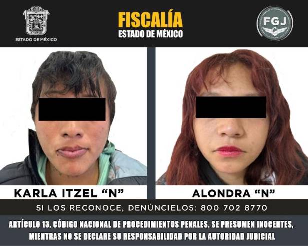 La FGJEM informó que un juez dictó prisión preventiva y abrió un plazo de tres meses de investigación contra dos mujeres acusadas de homicidio calificado en Chimalhuacán.