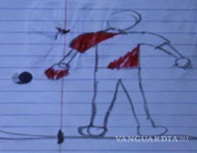 $!Dibujo encontrado en casa del menor agresor.