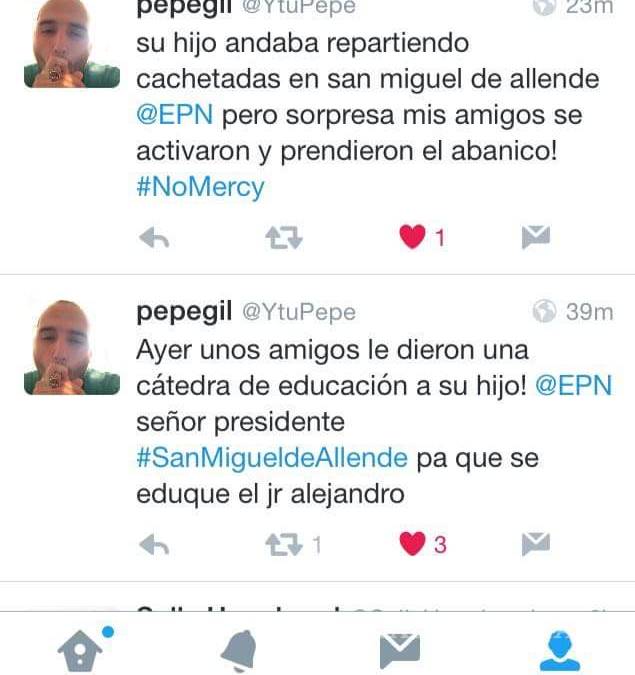 Monclovenses pelean con hijo de EPN en bar de San Miguel de Allende