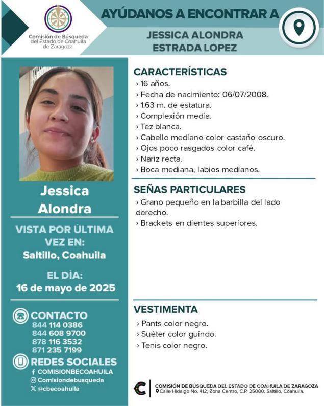 $!Familiares han difundido su ficha de búsqueda en redes sociales.