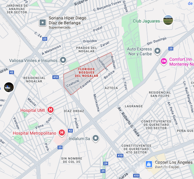 $!El ataque se reportó durante la noche del viernes, Ángel Tadeo falleció al recibir atención médica. FOTO: GOOGLE MAPS