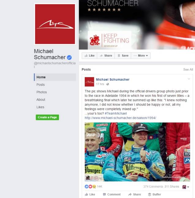 $!Michael Schumacher ‘reaparece’ en las redes sociales después de tres años en coma