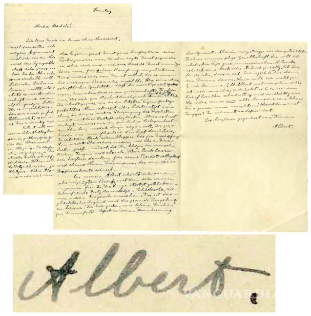 Subastan carta escrita por Albert Einstein durante la Primera Guerra Mundial