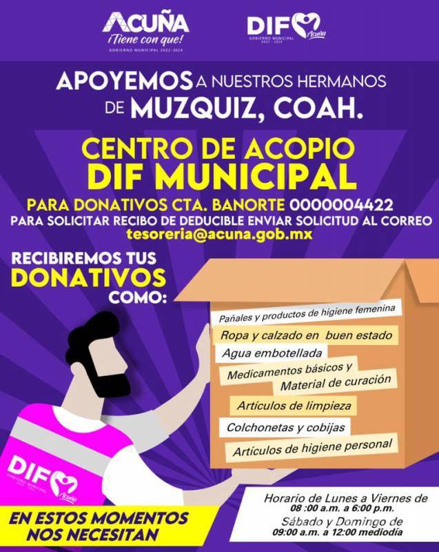 $!El centro de acopio estará en el Lib. Emilio Mendoza Cisneros.