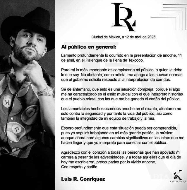 $!Comunicado de Luis R. Conquirez sobre Feria de Texcoco