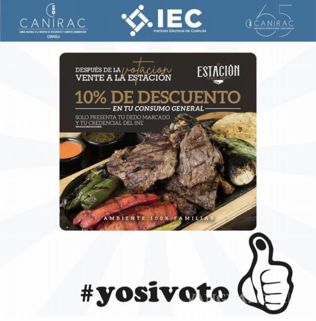 $!Restaurantes y museos incentivan el voto en Saltillo con promociones y descuentos
