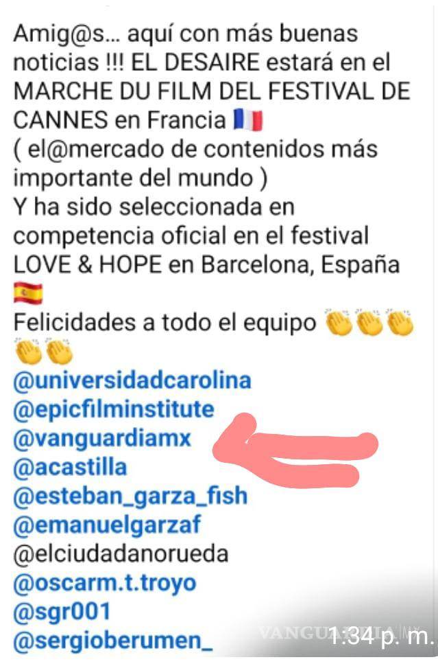 $!‘El Desaire’, película con sello saltillense, irá al Marché du Film en Cannes y compite en festival en Barcelona